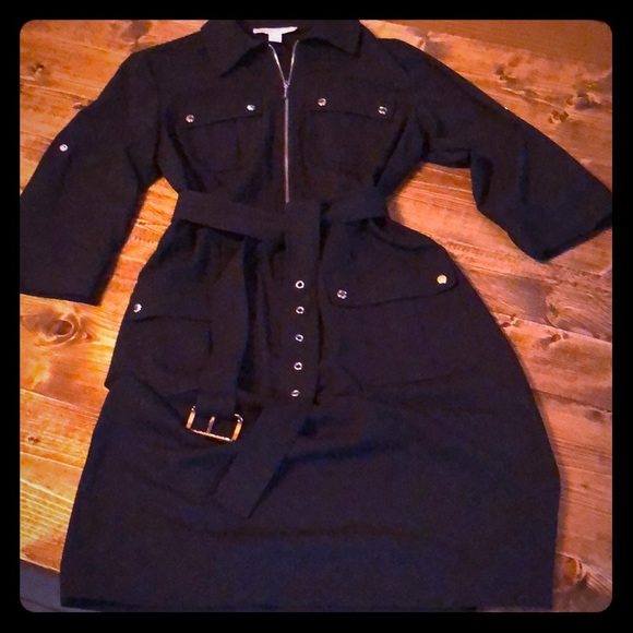 michael kors black shirt dress
